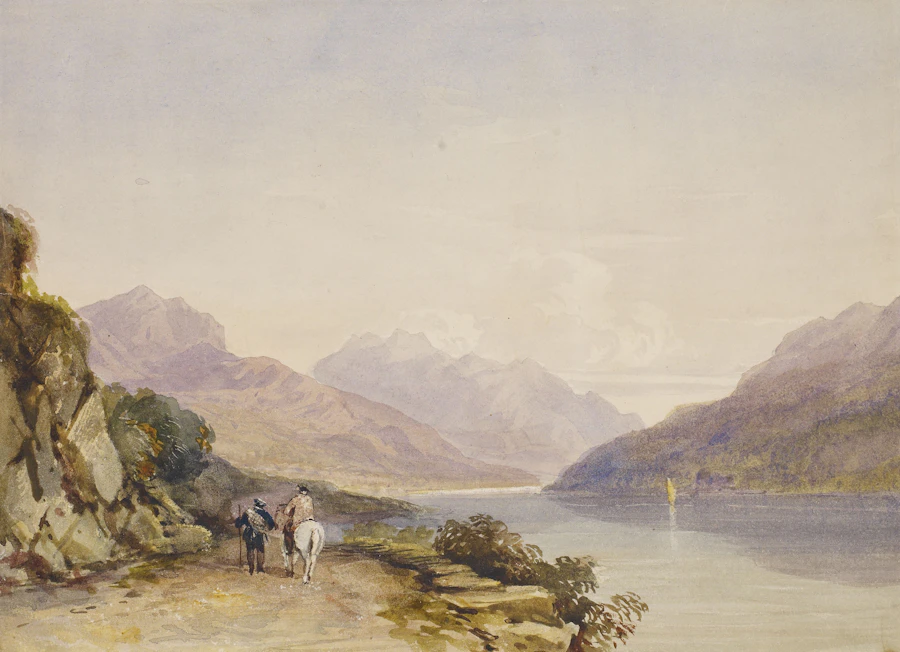 The Path By The Lake, Ben Voirlich, watercolour by David Cox Jnr, 1836