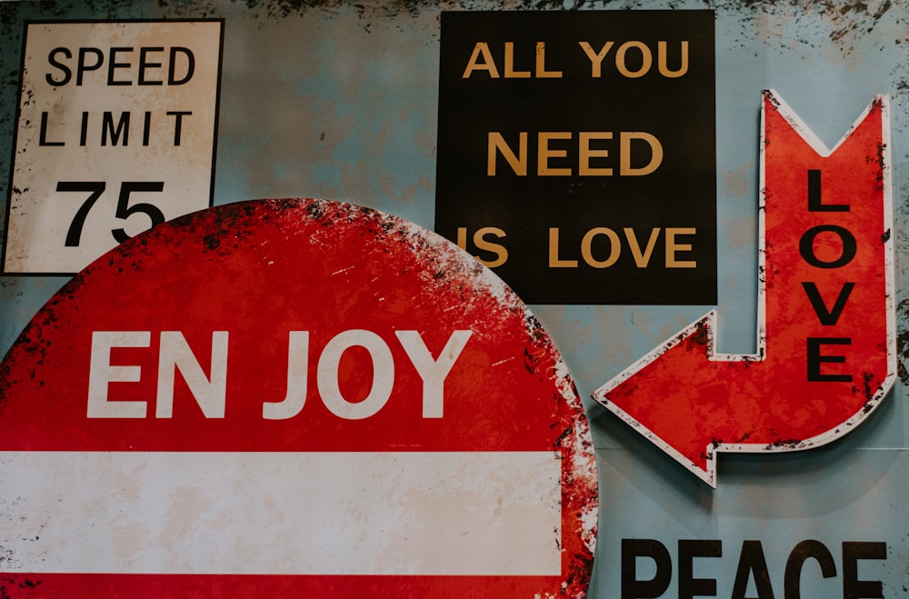 red and white stop sign