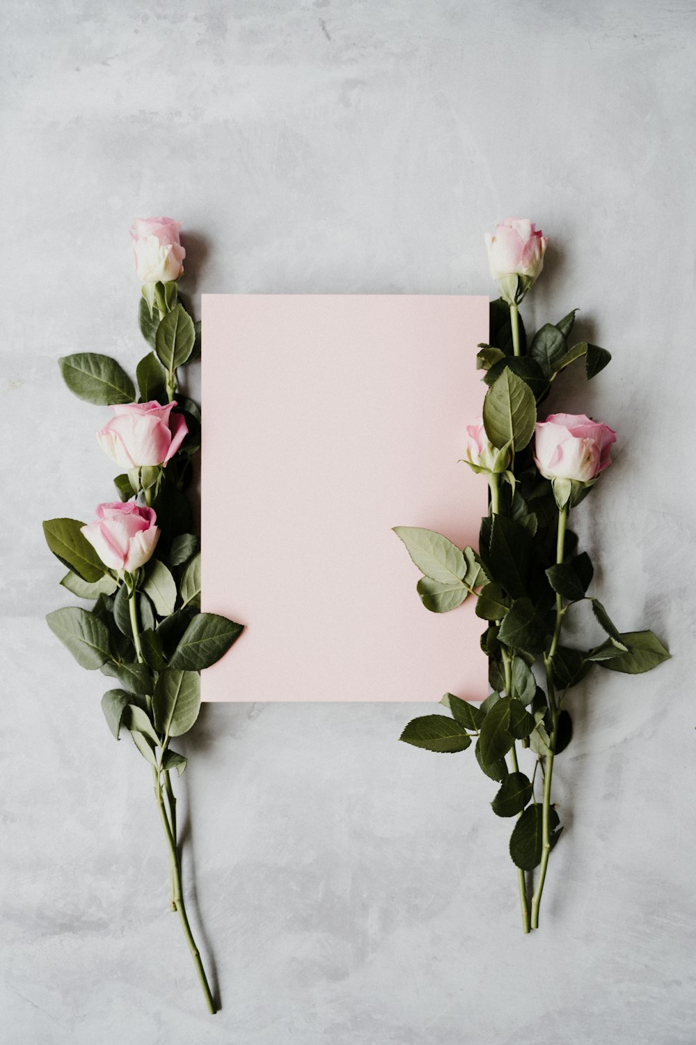 ein rosafarbenes Papier mit ein paar rosa Blumen darauf