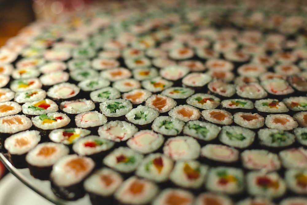 green white and brown round cookies