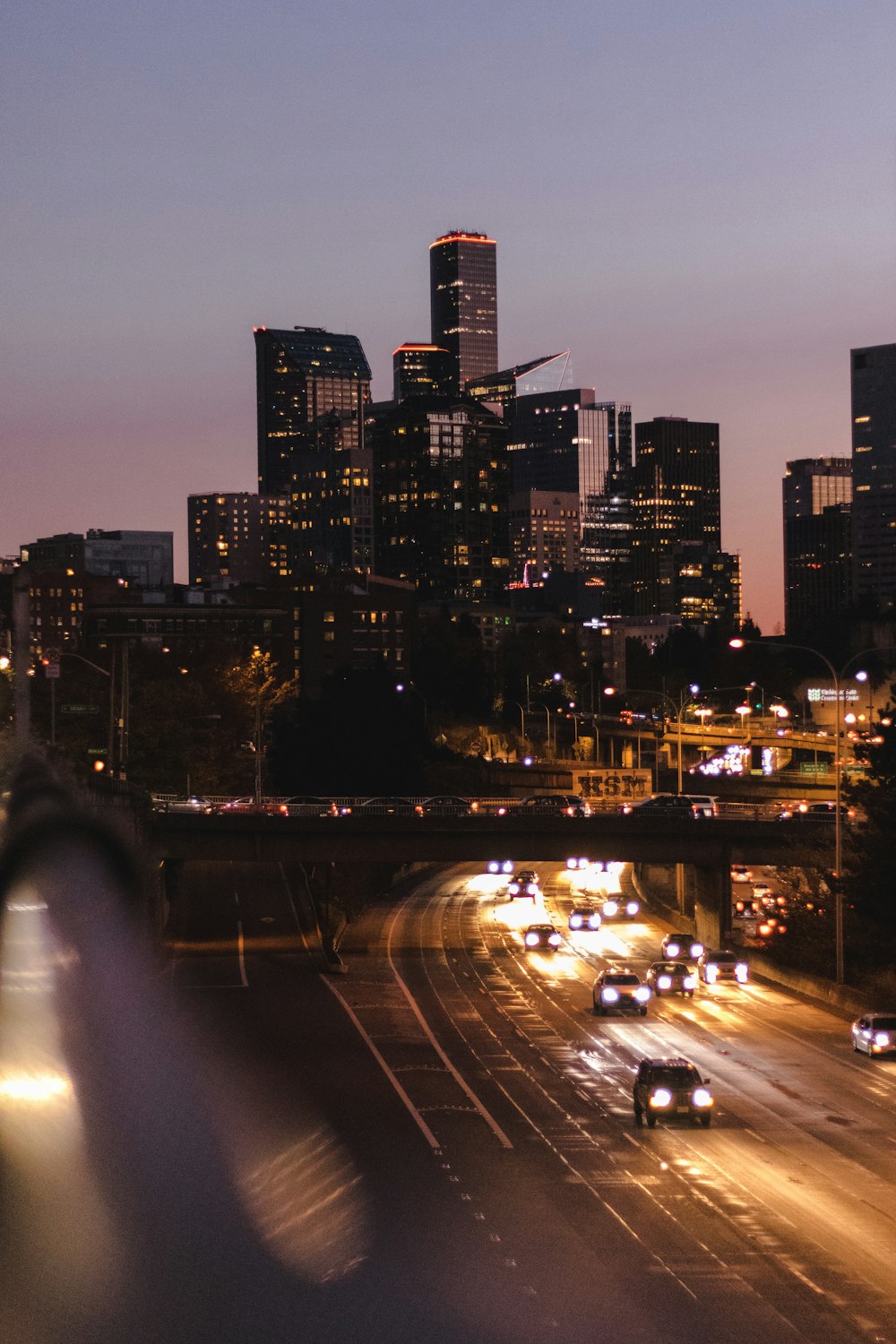 city buildings during night time