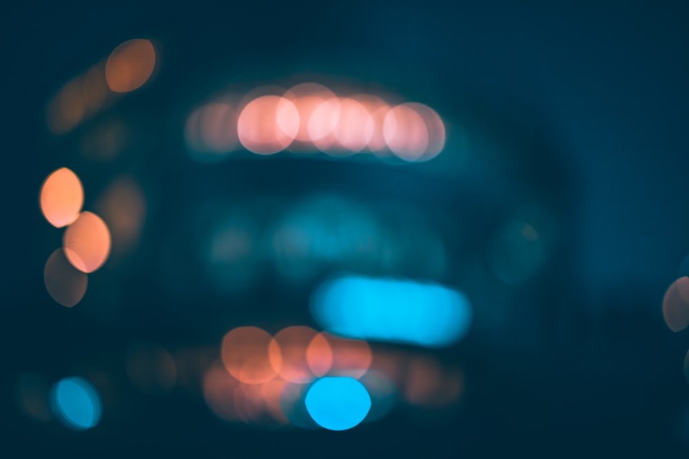 blue and white bokeh lights