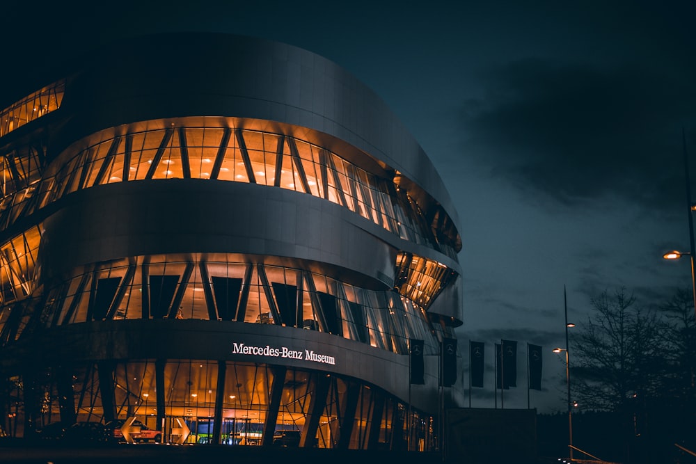 brown and black concrete building during nighttime