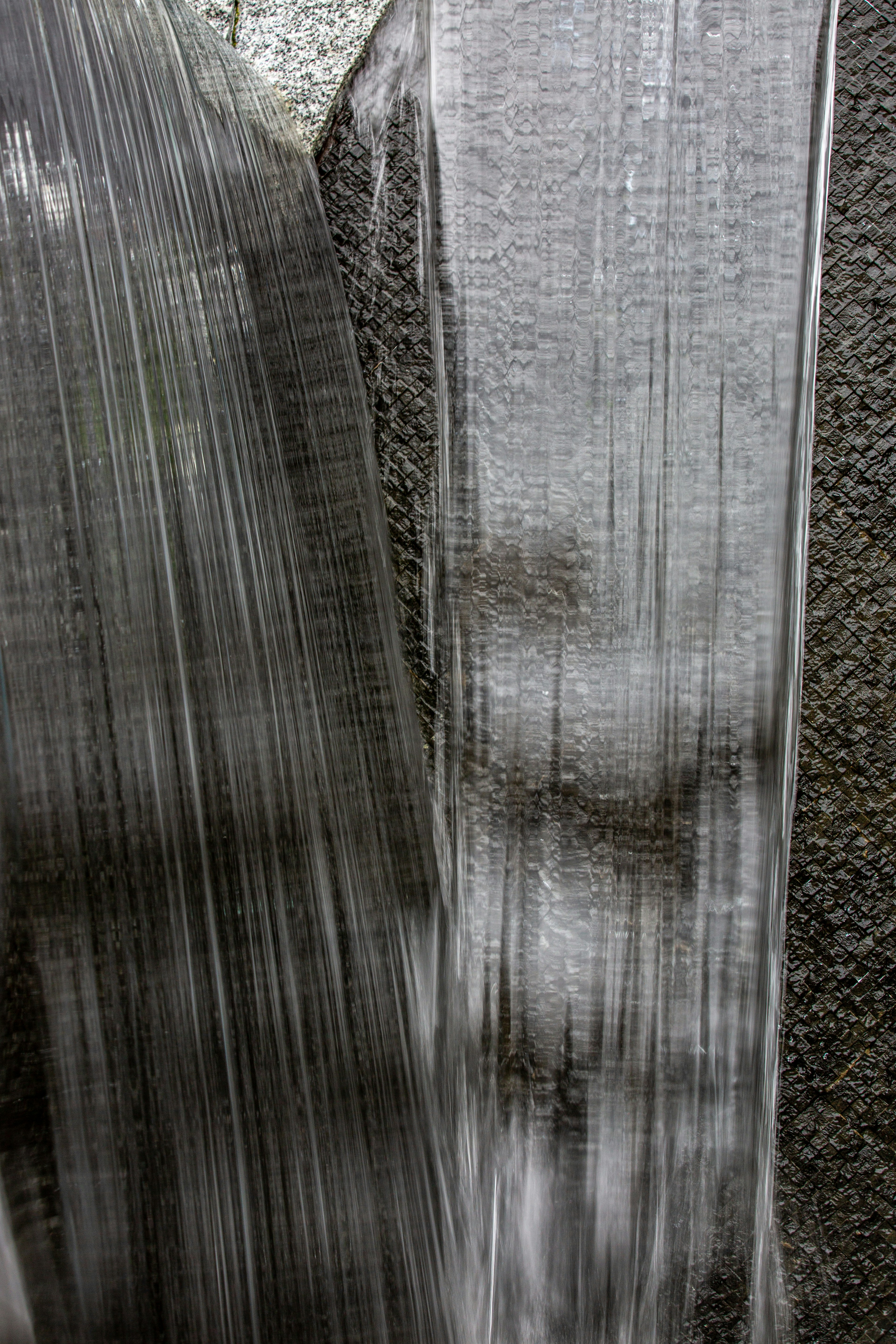 gray and white striped textile