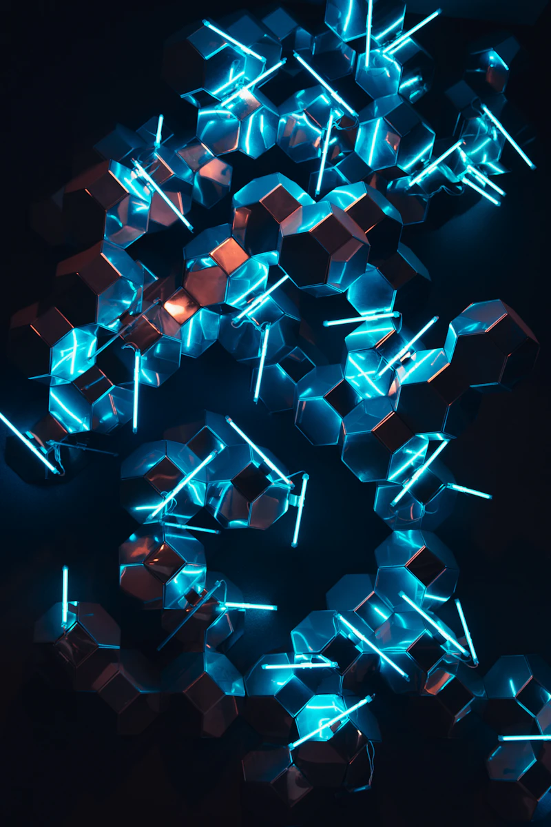 Detalle abstracto de circuito en azul