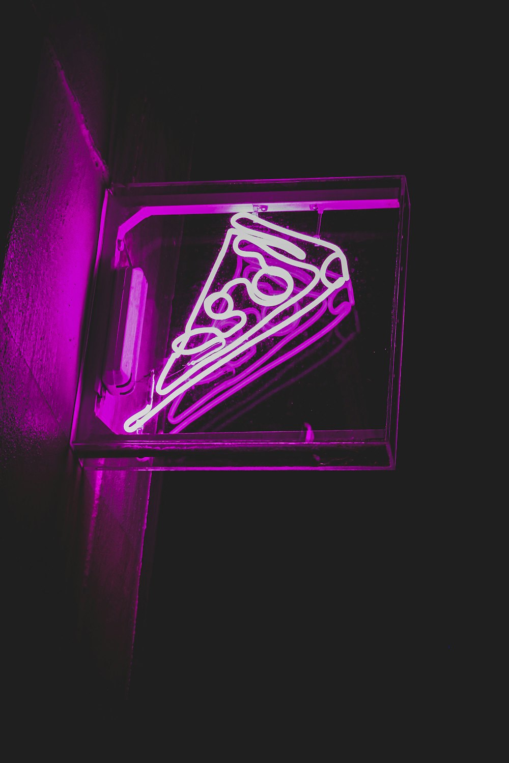 purple and black neon light