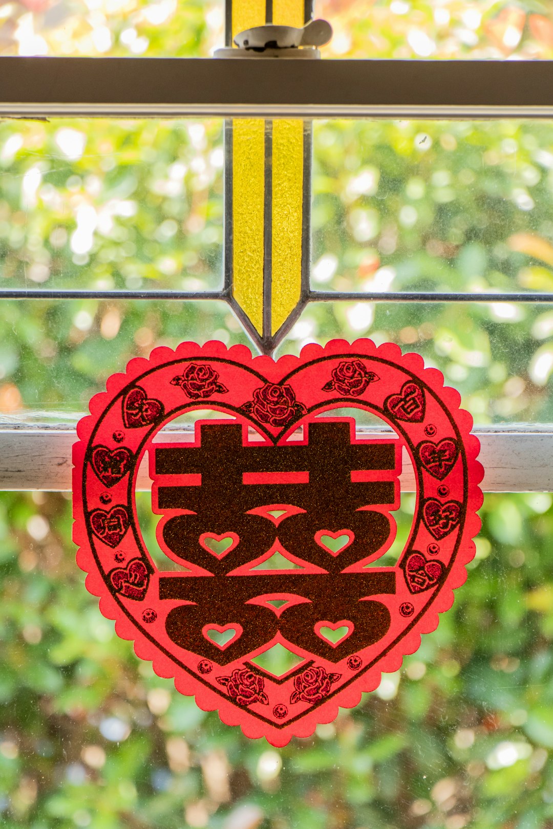 red and yellow heart shaped decor