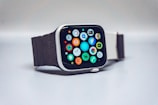 black smart watch with black strap