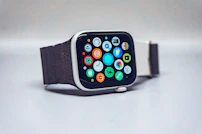 black smart watch with black strap
