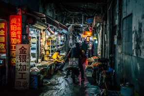 people in store during nighttime