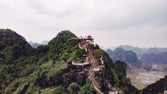 green trees on mountain during daytime in Ninh Bình Vietnam