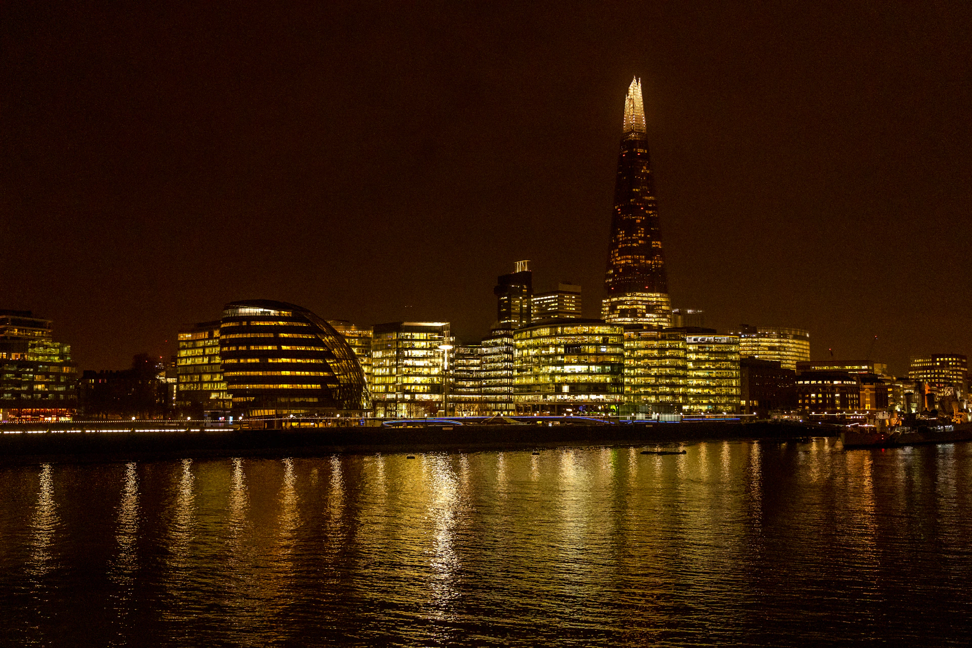 city skyline during night time
