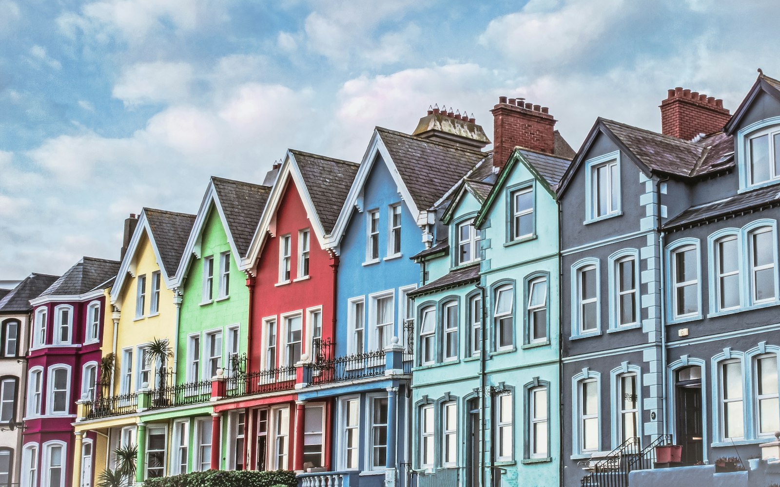 Irish housing terrace at golden hour, illustrating Local Authority differential rent schemes