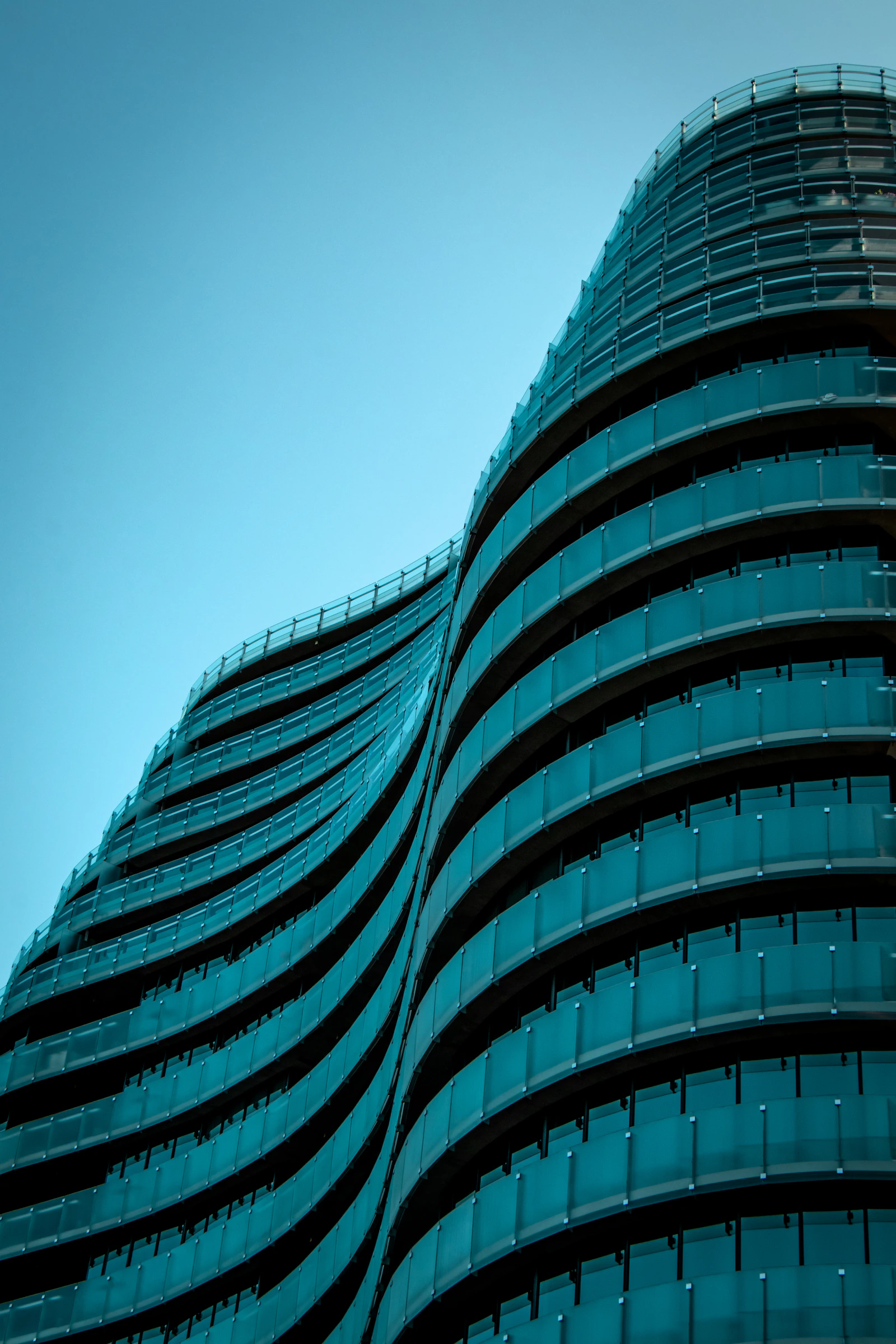 Towering financial district architecture