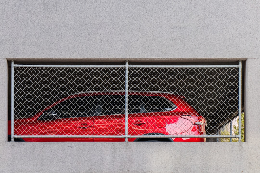 red and white car on road