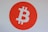 A bold orange circle dominates the center, featuring a prominent white Bitcoin logo, symbolizing cryptocurrency.