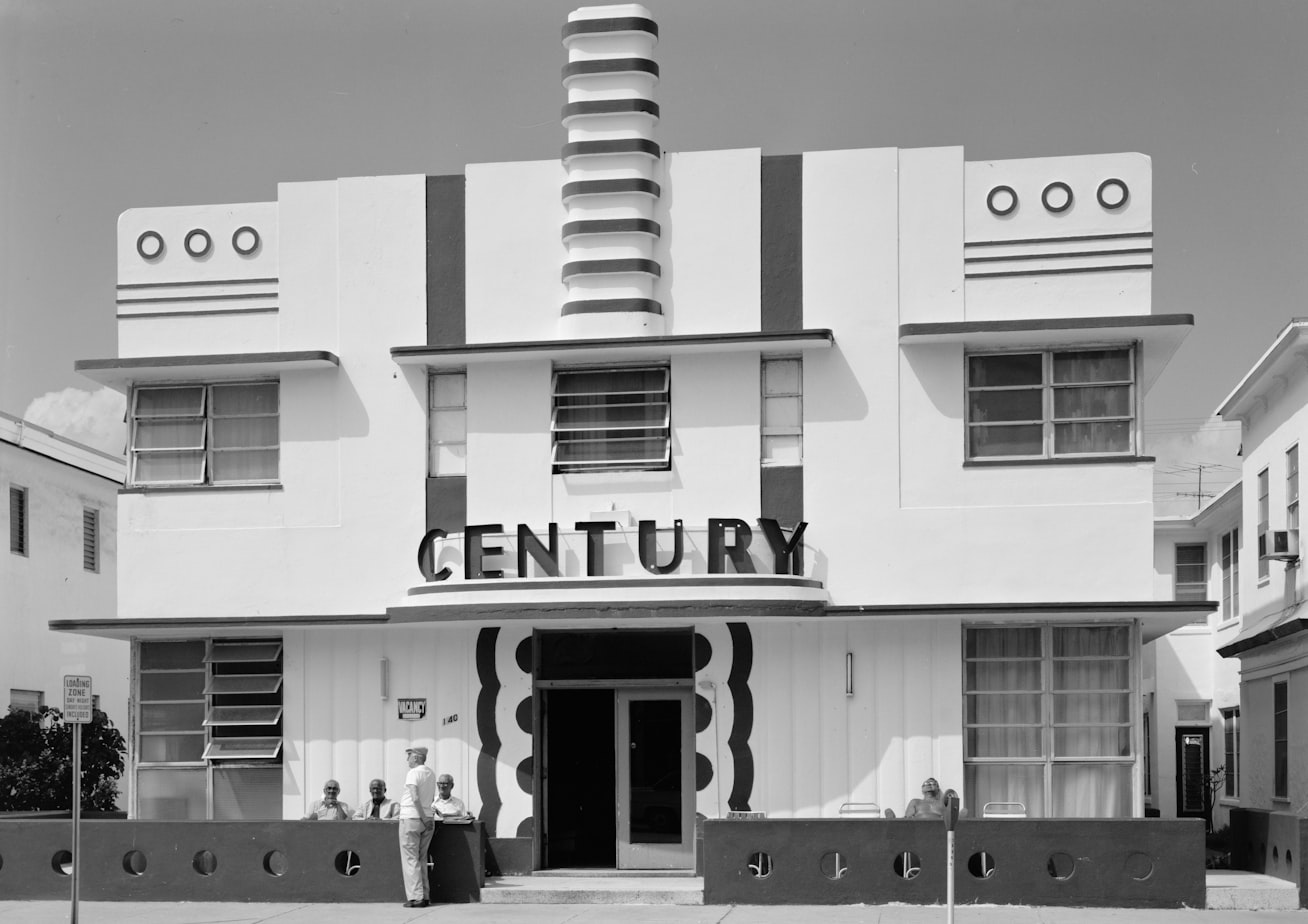 A building on Miami Beach Art Deco Historic District. Art Deco is one of the most common types of homes in Miami.