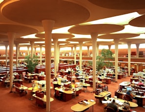 Work area at the Johnson Wax Building, headquarters of the S.C. Johnson and Son Co