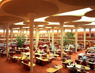 Work area at the Johnson Wax Building, headquarters of the S.C. Johnson and Son Co