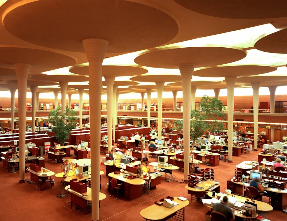 Work area at the Johnson Wax Building, headquarters of the S.C. Johnson and Son Co