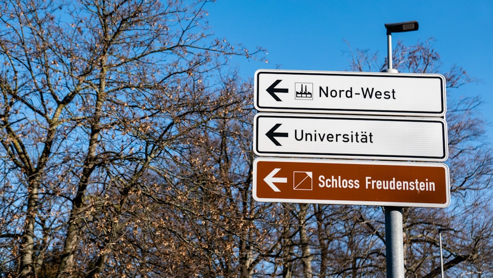 weißes und schwarzes UNK UNK Straßenschild