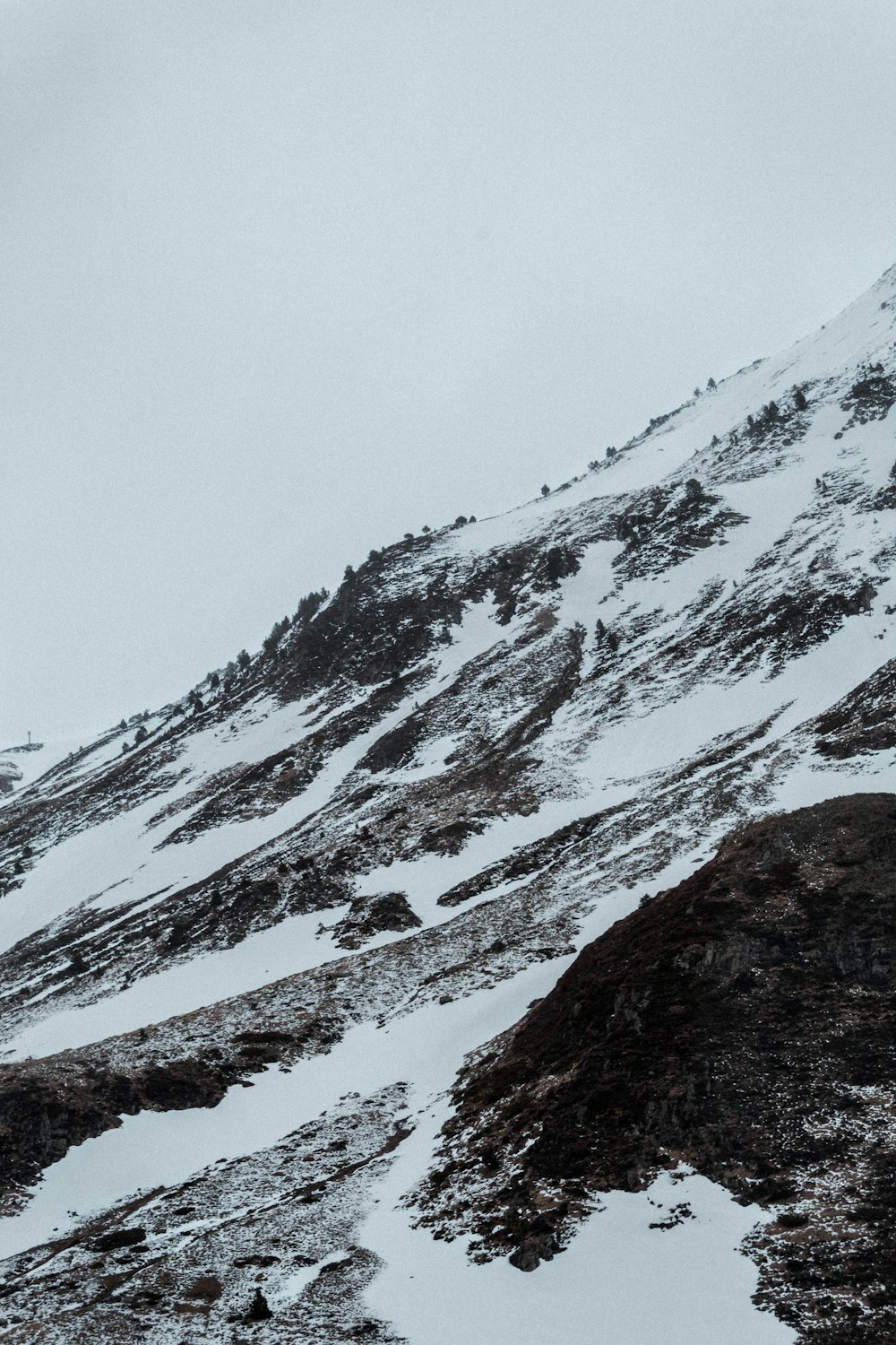 snow covered mountain during daytime