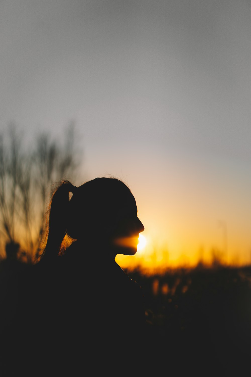 silhouette of man during sunset