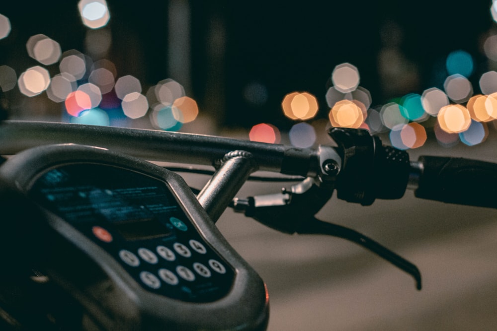 black and gray corded telephone