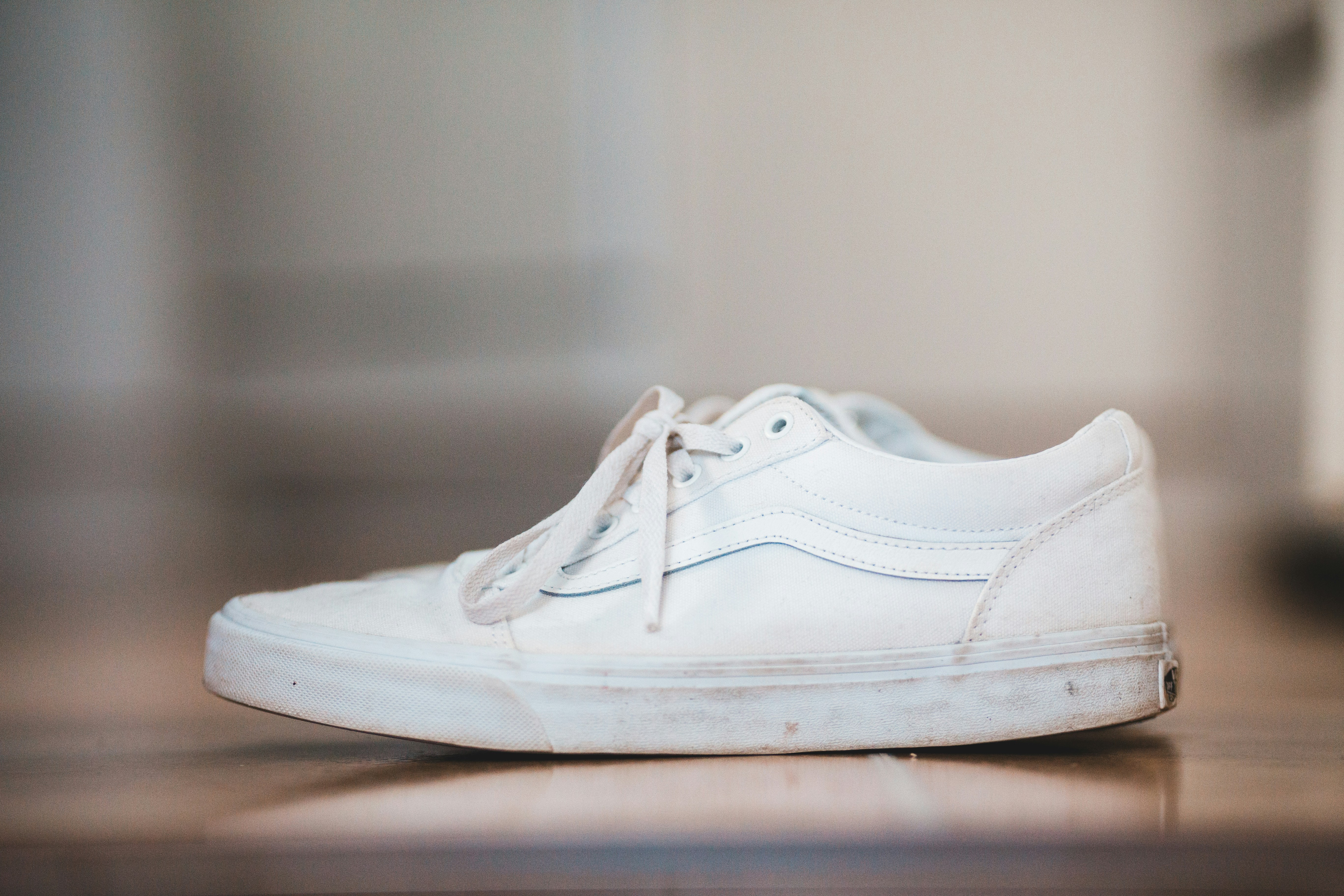 Cleaning white leather sneakers with soap and water