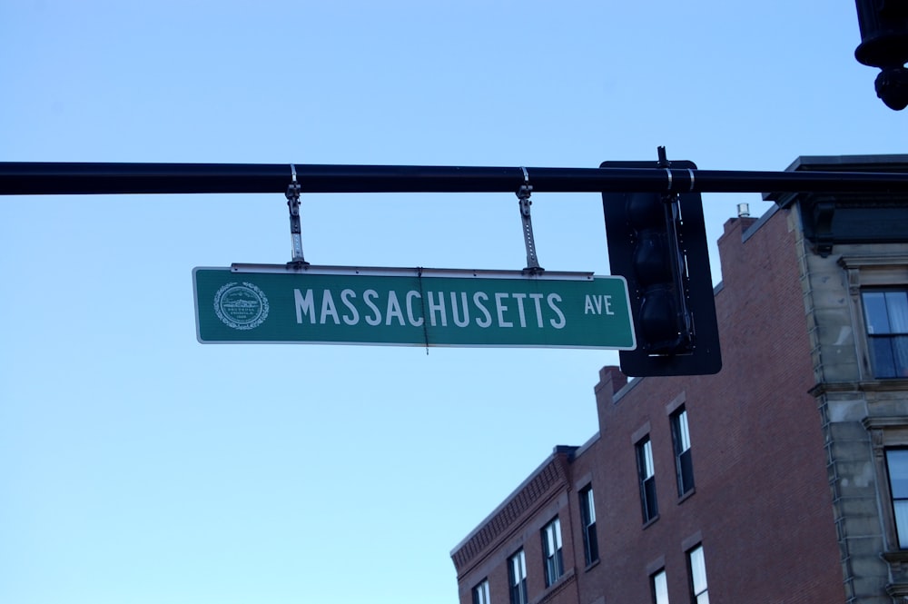 green and white street sign