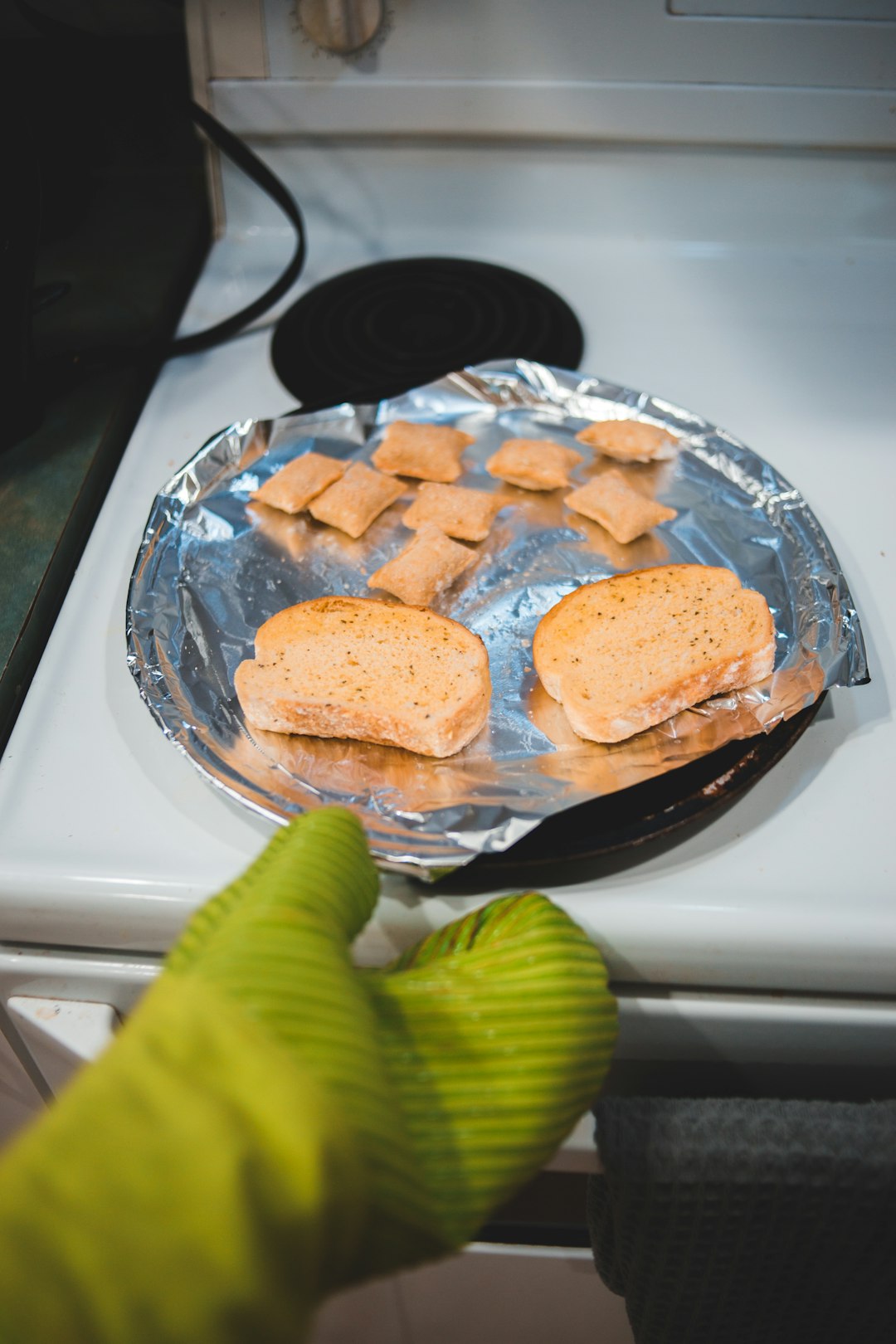 brown bread on clear glass plate