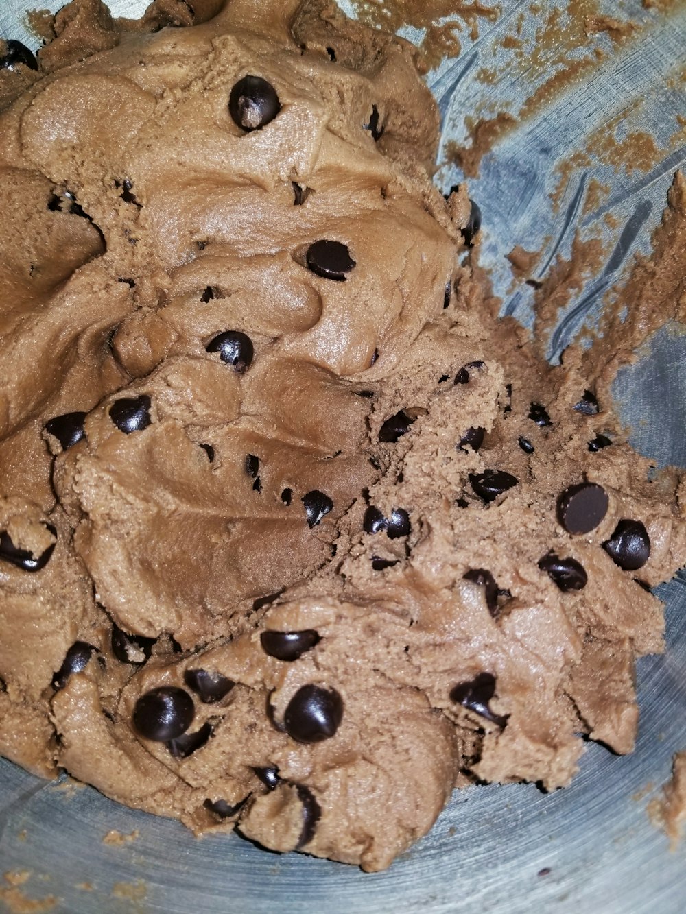 brown cookies on blue and white ceramic plate