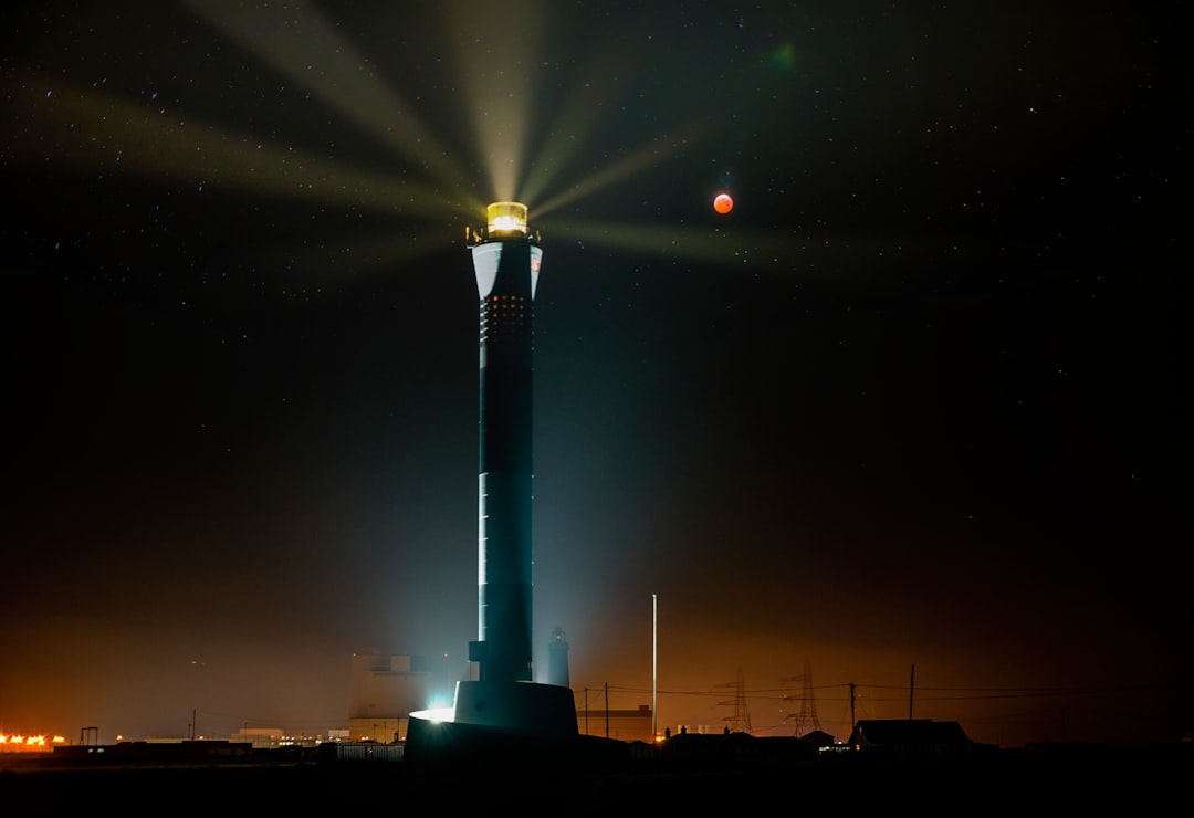 white light tower during night time