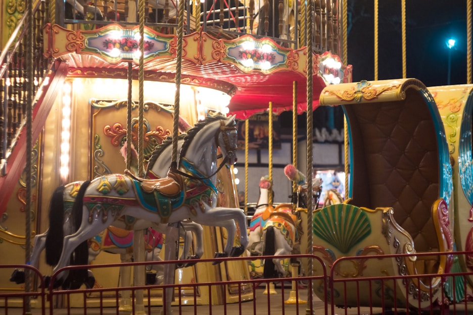 A vibrant carousel displaying various products in an inviting setting.