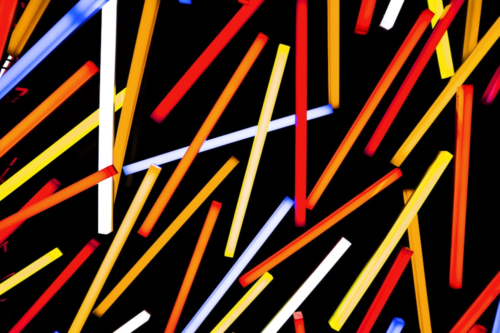 red blue and yellow plastic straw