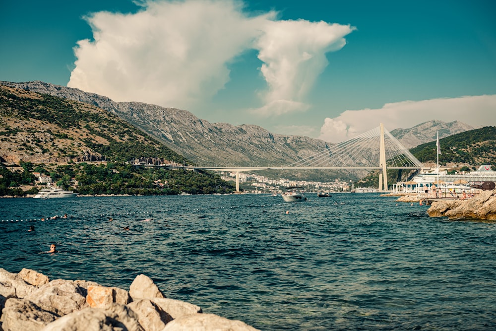 white bridge over the river