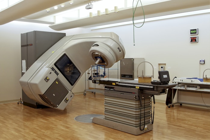 Cancer treatment facility featuring a linear accelerator, showcasing advanced medical technology