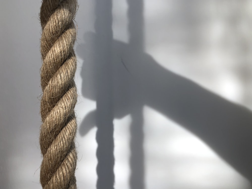 brown rope on black metal fence