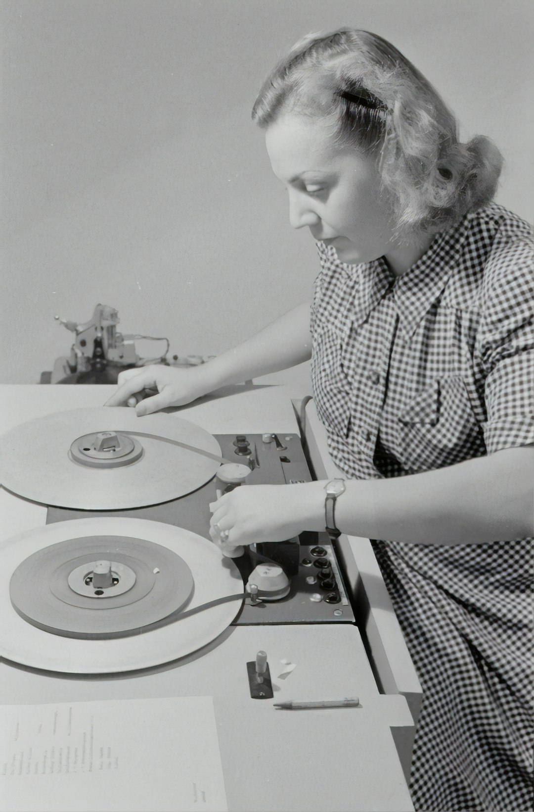  man in black and white checkered button up shirt playing dj turntable record player