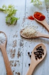 brown wooden spoon with brown powder