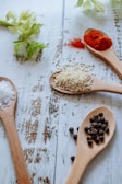 brown wooden spoon with brown powder