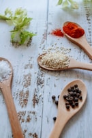 brown wooden spoon with brown powder