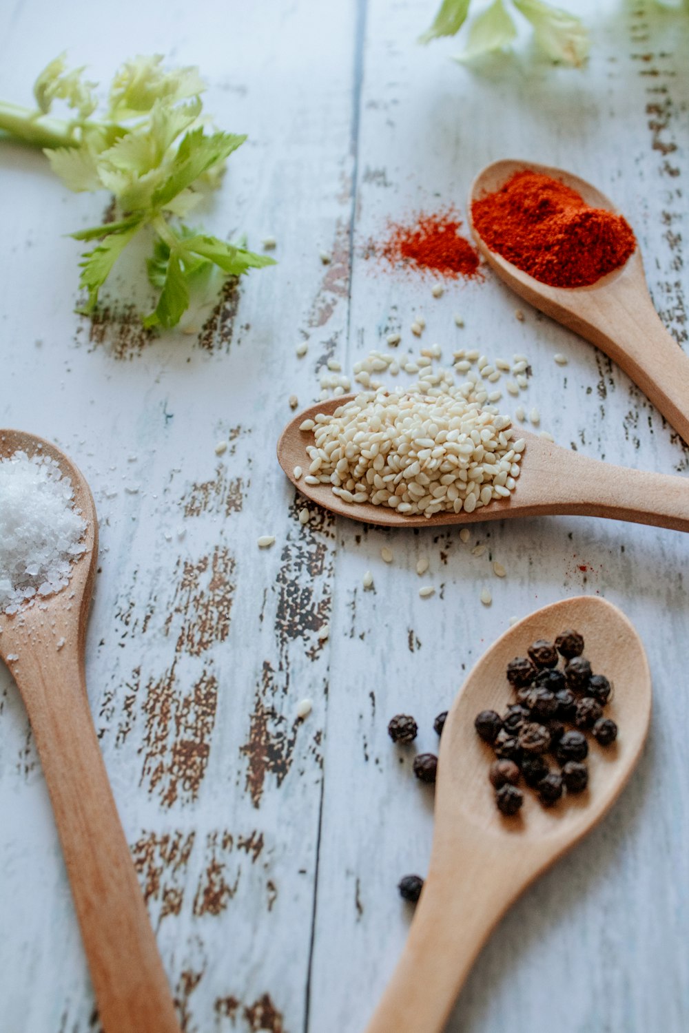 brown wooden spoon with brown powder show cooking