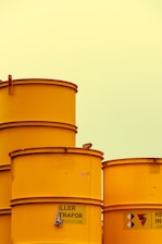 yellow steel container with white background