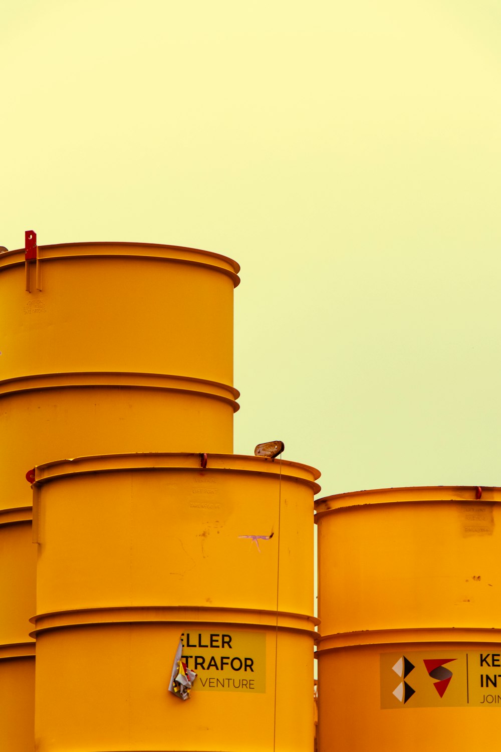 yellow steel container with white background