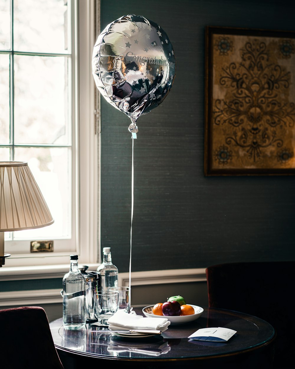 clear glass vase on table