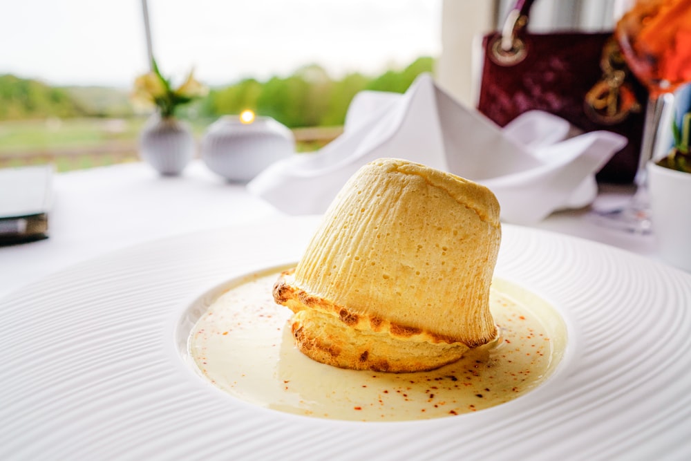 brown bread on white ceramic plate