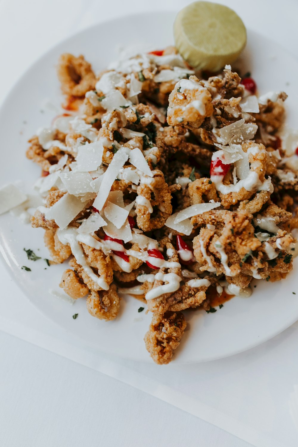 fried food on white ceramic plate