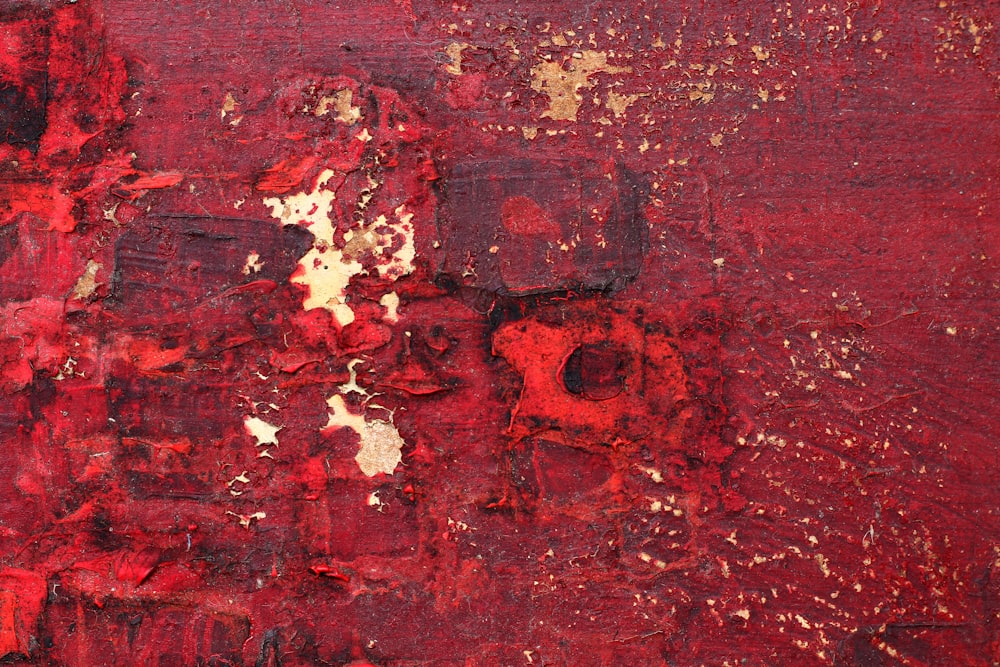 peinture abstraite rouge et blanc