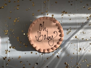 happy new year printed pink and white floral textile